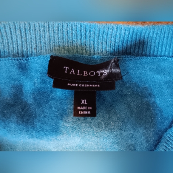 Talbots 100% Cashmere Sweater Womens Xl Blue - Picture 3 of 7